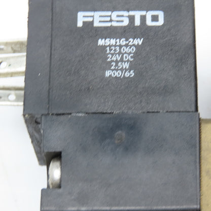 Festo MN1H-2-3/8-MS 3/8" NPT Solenoid Valve 24VDC Coil