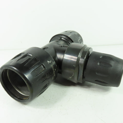 Transair 26CS Air Hose Equal Tee Plastic 2.5" ID Inlet 1.6" ID Outlet