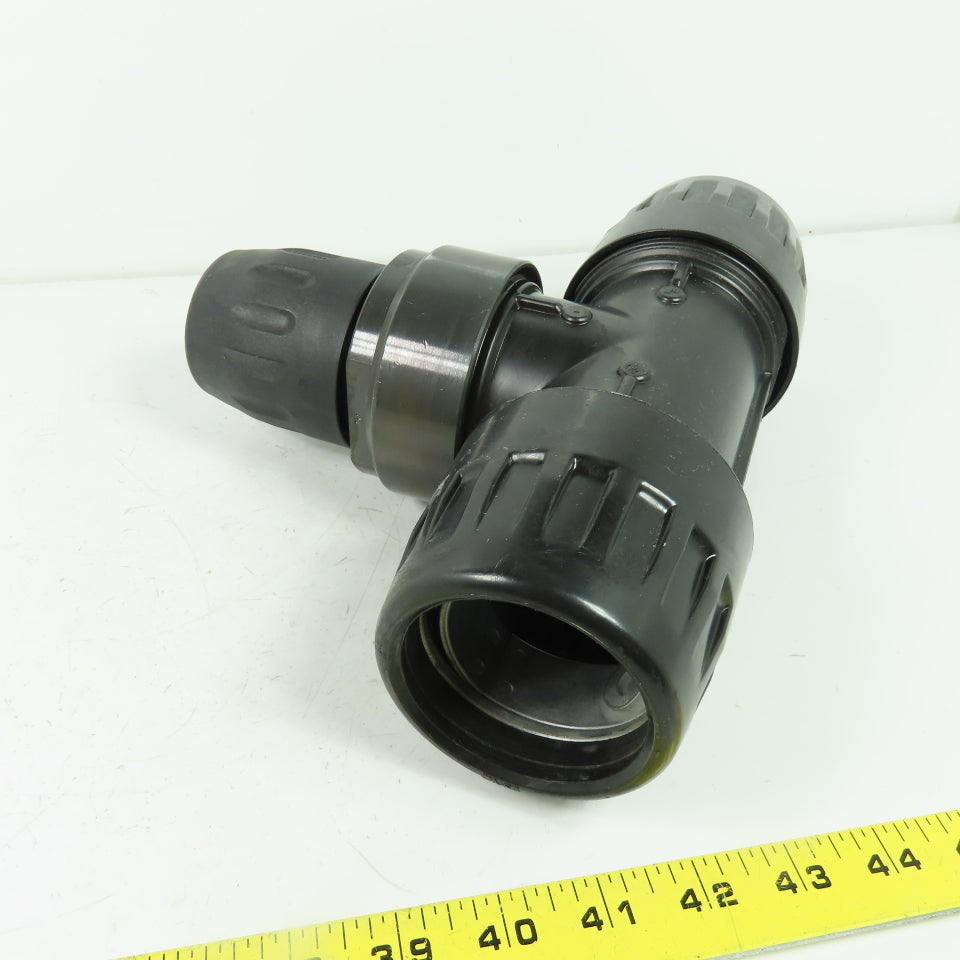 Transair 26CS Air Hose Equal Tee Plastic 2.5" ID Inlet 1.6" ID Outlet