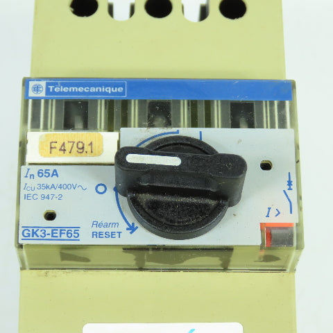 Telemecanique GK3-EF65 65A Motor Protector Circuit Breaker 3-Pole