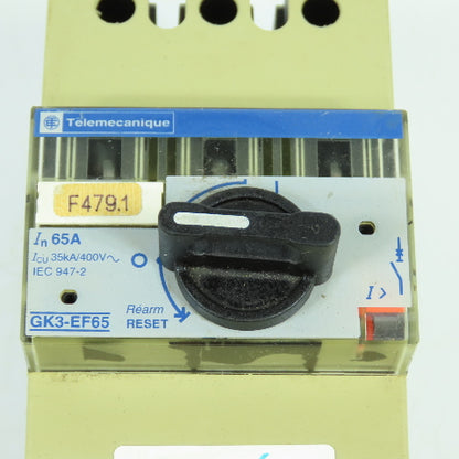 Telemecanique GK3-EF65 65A Motor Protector Circuit Breaker 3-Pole