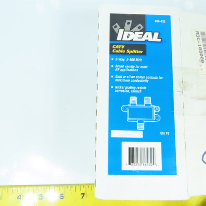 Ideal 86-432 2-Way CATV Cable Splitter 5-900MHz Box Of 10