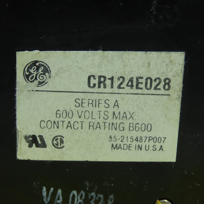 General Electric CR124E028 Series A Overload Relay 600V 90A