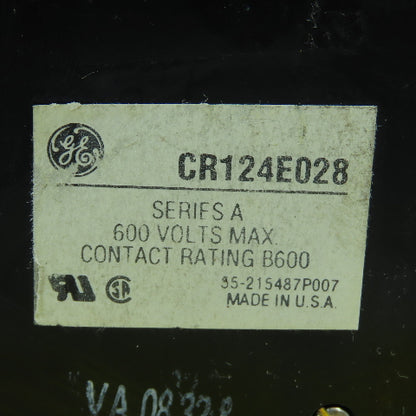 General Electric CR124E028 Series A Overload Relay 600V 90A