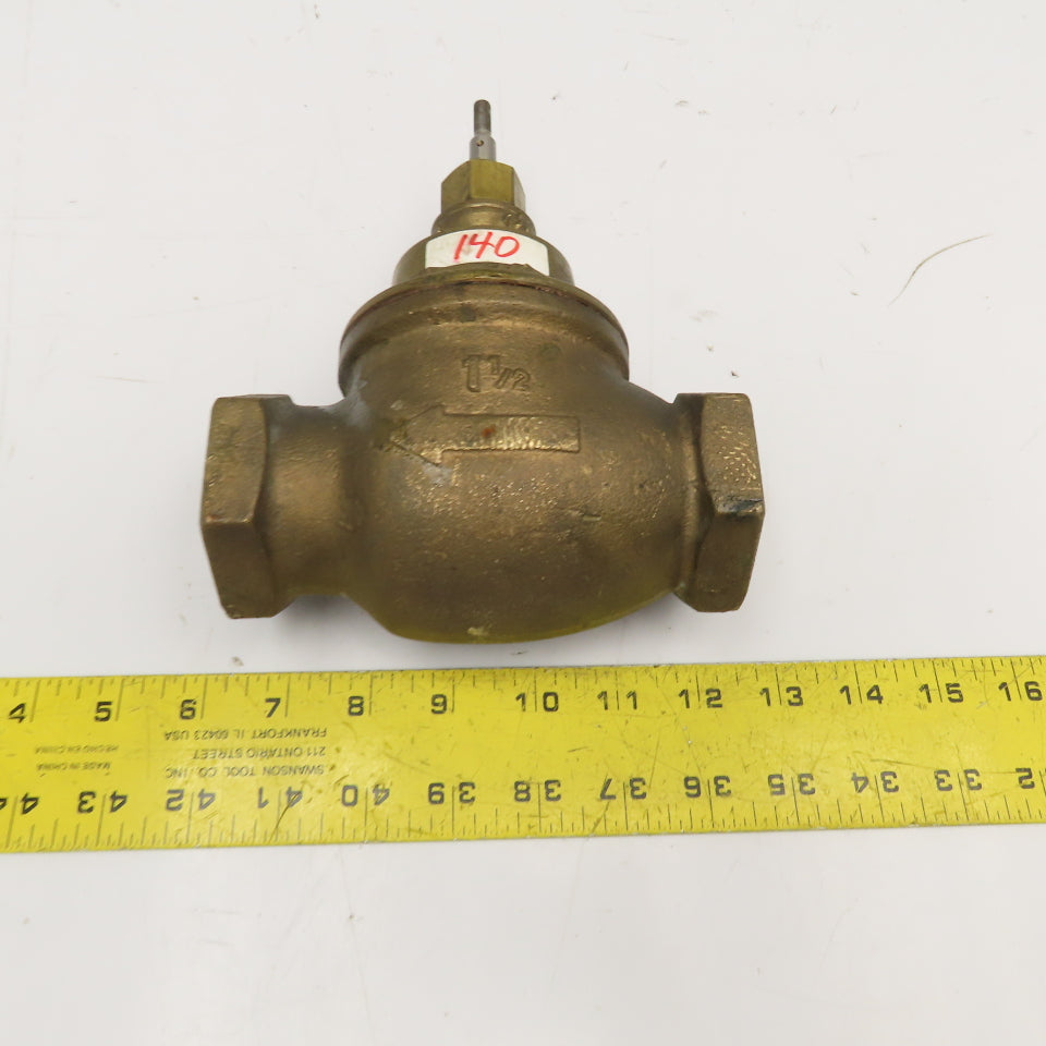 Honeywell 1-1/2" NPT Bronze Single Seat Water Valve