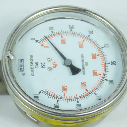 Wika 4" 0-100PSI NACE Sour Gas Service Pressure Gauge 0-600KPa