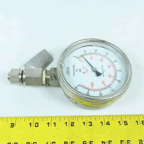 Wika 4" 0-100PSI NACE Sour Gas Service Pressure Gauge 0-600KPa