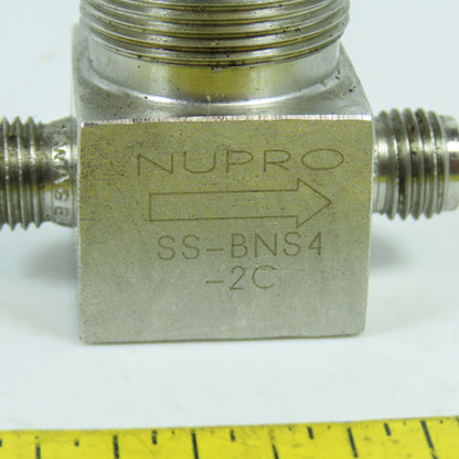 Nupro SS-BNS4 Stainless Steel High Purity Bellows Sealed Valve 1/4" Tube