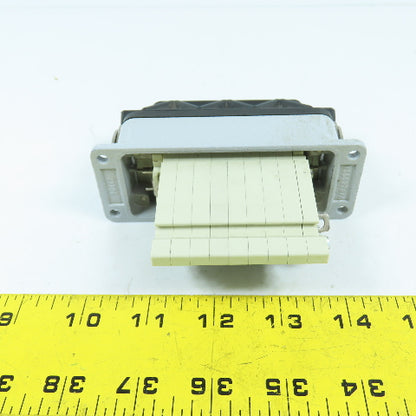 Harting PC-GF-20 600V 16-Pin Female Receptacle W/ Hood & Latch