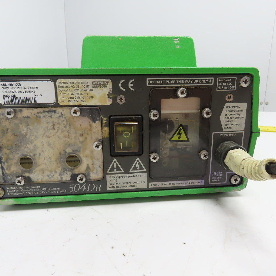 Watson Marlow 504DU Peristaltic Pump 120/240VAV IP55 Digital 220RPM 056.4881.000