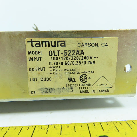 Tamura OLT-522AA +5V +12V +15V Power Supply 100-120/220/240VAC Input