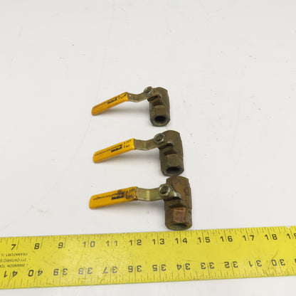 Parker 1/2" Bronze Ball Valve Used Lot Of 3