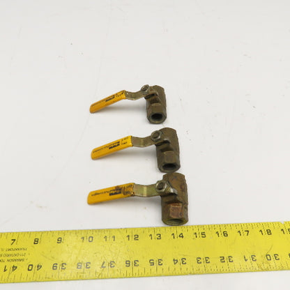 Parker 1/2" Bronze Ball Valve Used Lot Of 3