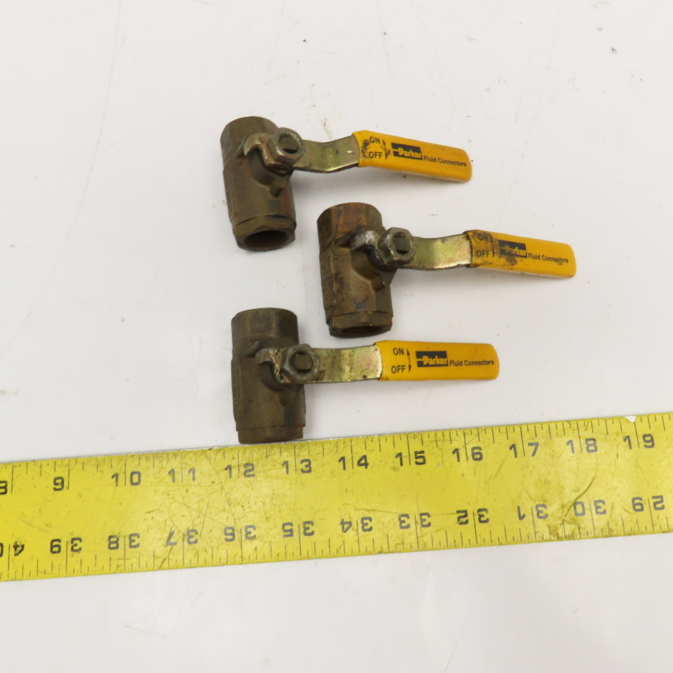 Parker 1/2" Bronze Ball Valve Used Lot Of 3