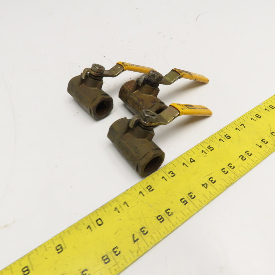 Parker 1/2" Bronze Ball Valve Used Lot Of 3