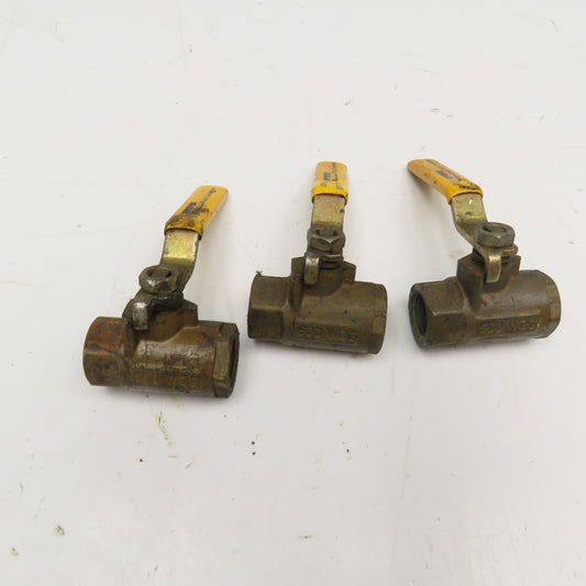 Parker 1/2" Bronze Ball Valve Used Lot Of 3