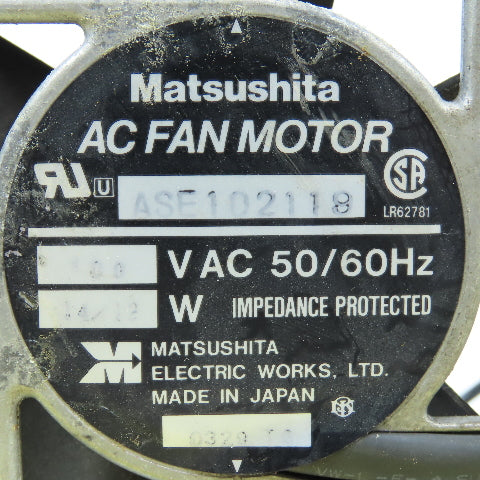 Matsushita ASE102118 Tubeaxial Cabinet Cooling Fan 100VAC 14/12 Watt