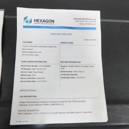 Hexagon Romer RA-7530 Absolute Portable Measuring Arm 6-Axis And Accessories