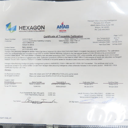 Hexagon Romer RA-7530 Absolute Portable Measuring Arm 6-Axis And Accessories