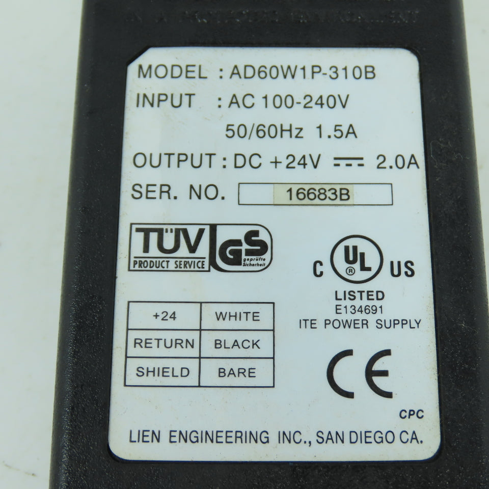 Microscan 97-100004-15 24VDC 2.0A 10' Power Supply Cord Assembly 100-240V Input
