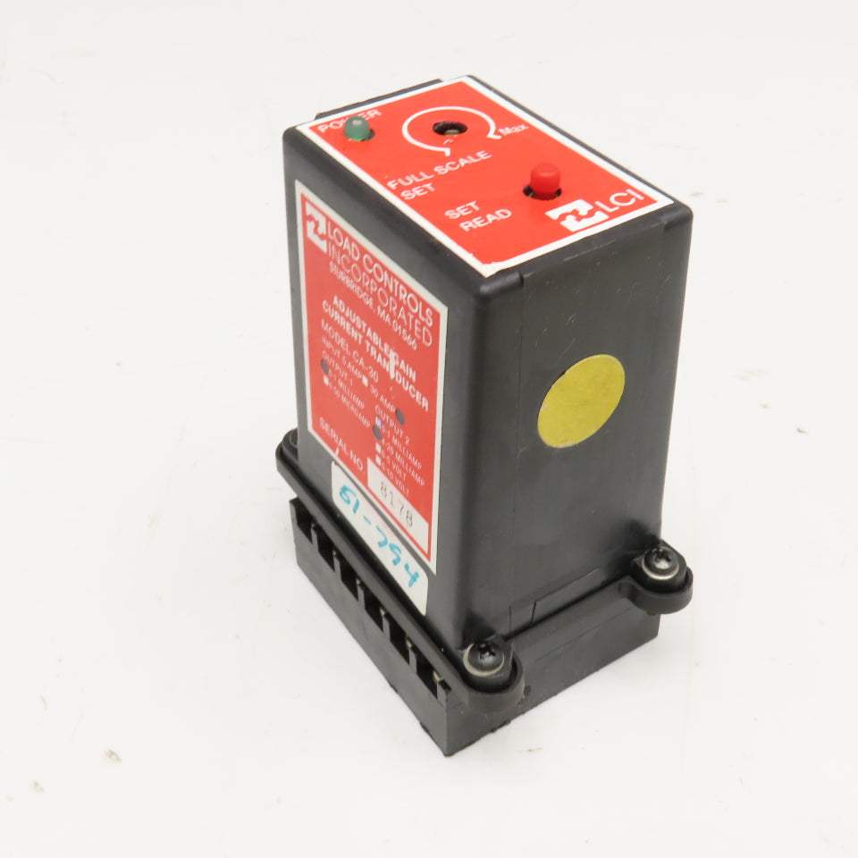 Load Controls Inc. CA-30 30A 0.1mA Input 4-20mA Adjustable Gain Transducer