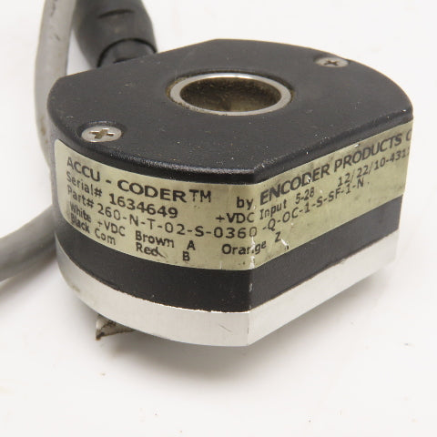 Encoder Products 260-N-T-02-S-0360-Q-OC-1-S-SF-1-N Accu Coder Encoder