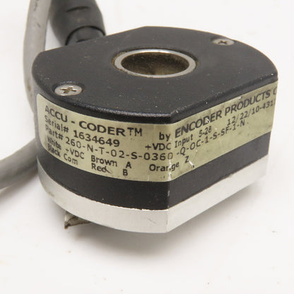 Encoder Products 260-N-T-02-S-0360-Q-OC-1-S-SF-1-N Accu Coder Encoder