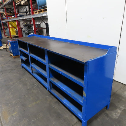 120"x27" x 42" H Tall Assembly Work Bench Storage Cabinet Welding Table 1/4" Top