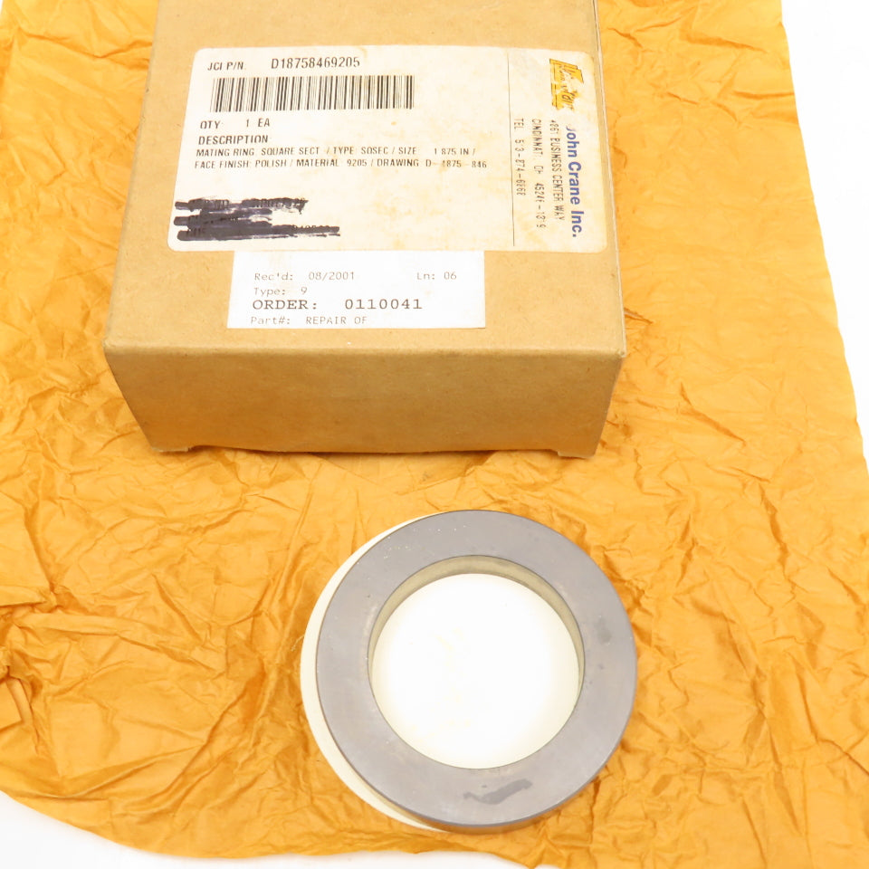 John Crane Inc. D18758469205 1.875" Polished Face Mating Ring Seal