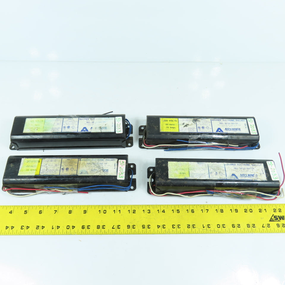 Advance REL-3P32-RH-TP 2/3 Rapid Start Electronic Ballast 120V 0.75A Lot Of 4
