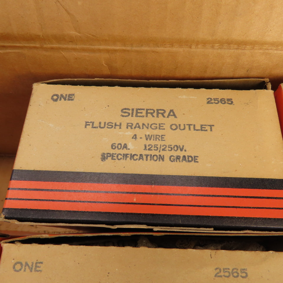 Sierra 2565 Vintage Flush Range Outlet 4-Wire 4-Prong 60A 125/250V Lot Of 8