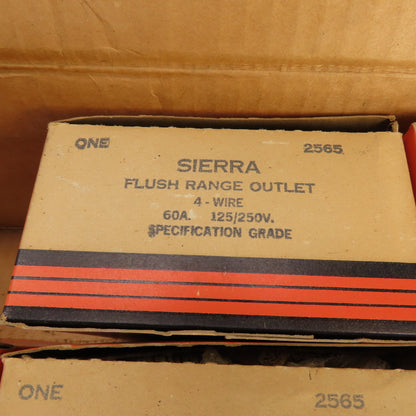 Sierra 2565 Vintage Flush Range Outlet 4-Wire 4-Prong 60A 125/250V Lot Of 8
