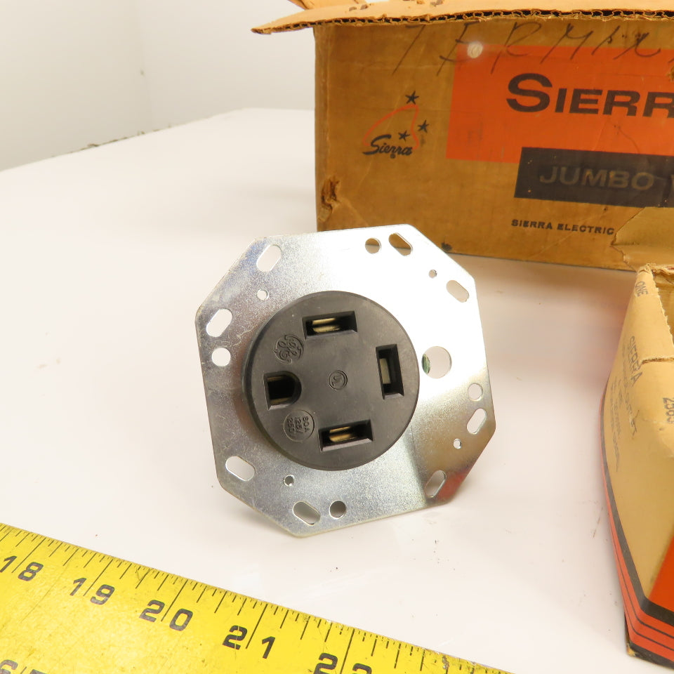 Sierra 2565 Vintage Flush Range Outlet 4-Wire 4-Prong 60A 125/250V Lot Of 8
