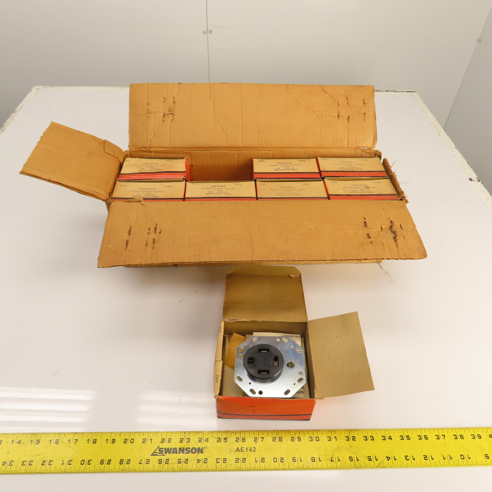 Sierra 2565 Vintage Flush Range Outlet 4-Wire 4-Prong 60A 125/250V Lot Of 8