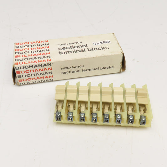 Buchanan 0312 Fused Terminal Block Assembly Din Mount 8 Pole