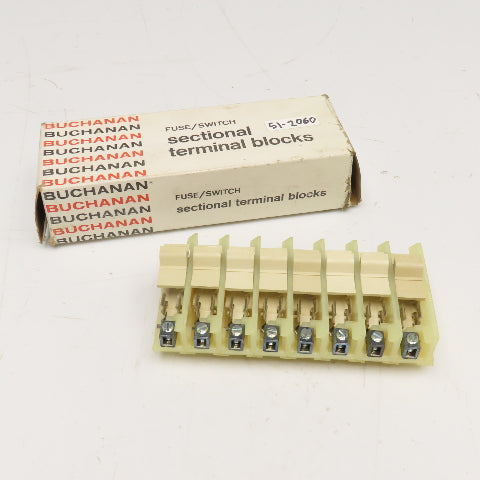 Buchanan 0312 Fused Terminal Block Assembly Din Mount 8 Pole