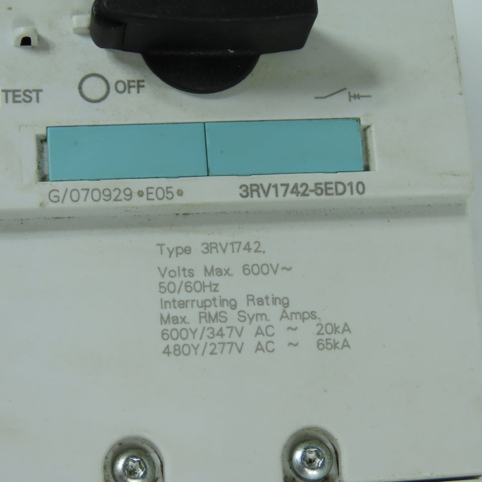 Siemens 3RV1742-5ED10 Sirius 30A Motor Protector Circuit Breaker 600VAC