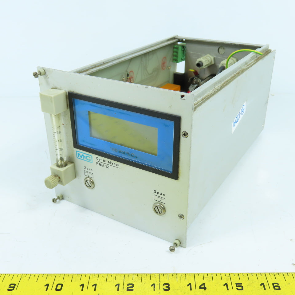 M & C Oxygen O2 Analyser PMA 12 115VAC 60HZ 3.5VA (No Cover) Sold for parts