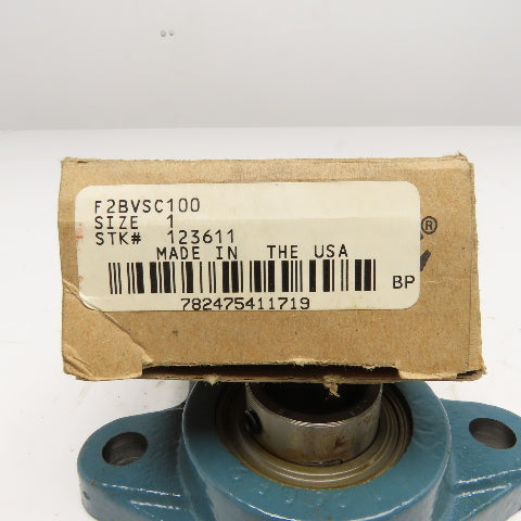 Baldor F2BVS100 1" Bore 2 Bolt Flange Mount Ball Bearing