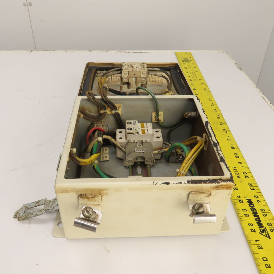 Allen Bradley 194L-E25 25A 600V Disconnect Switch W/ 8x8 x 4" Box & Fuse Holders