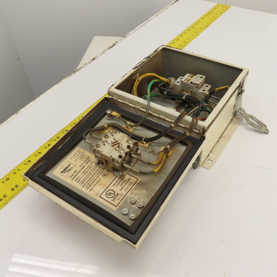 Allen Bradley 194L-E25 25A 600V Disconnect Switch W/ 8x8 x 4" Box & Fuse Holders