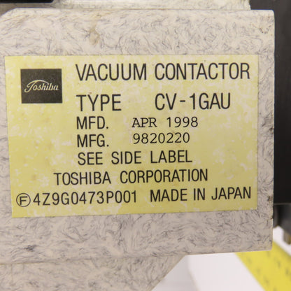 Toshiba CV-1GAU Vacuum Contactor 3PH 3-Pole 200-1500V Max 100-240VAC Control