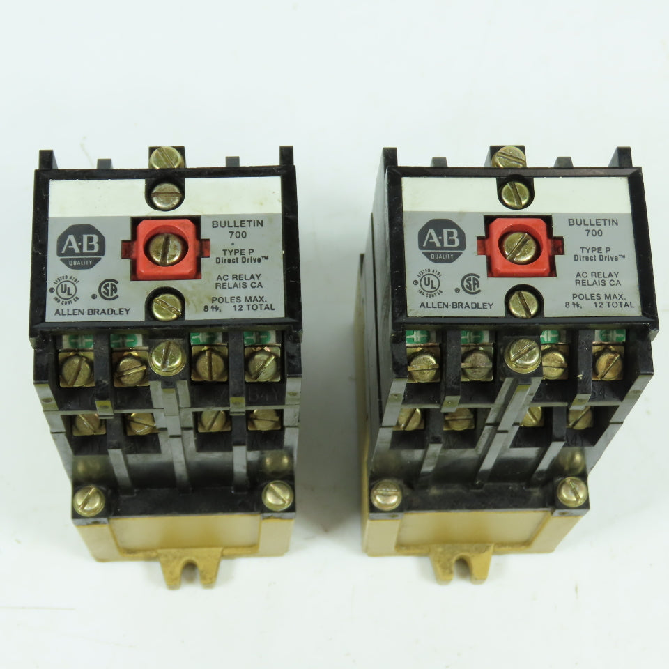 Allen Bradley 700-P800A1 Ser B Bulletin 700 AC Relay 10A 600V 120V Coil Lot Of 2