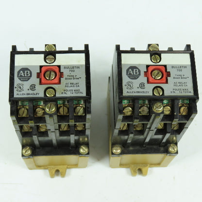Allen Bradley 700-P800A1 Ser B Bulletin 700 AC Relay 10A 600V 120V Coil Lot Of 2