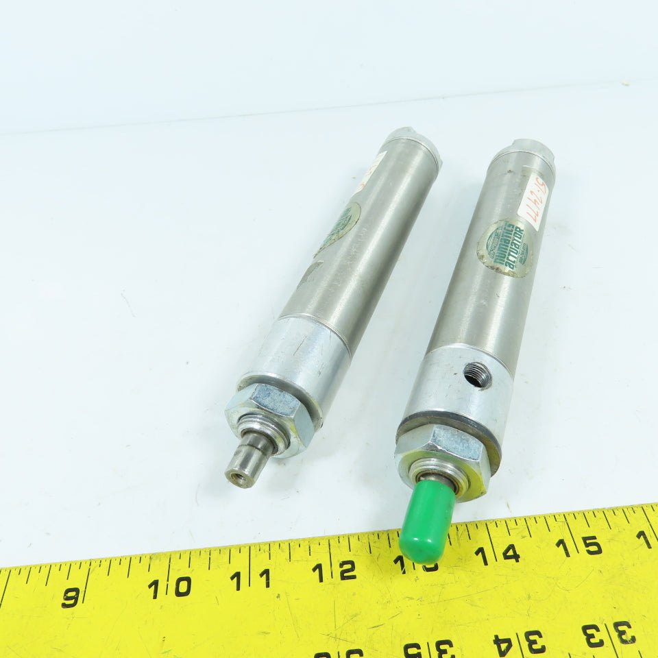 Numatics M12175 SS Double Acting Air Cylinder 4" Stroke 1-1/4" Bore Lot Of 2