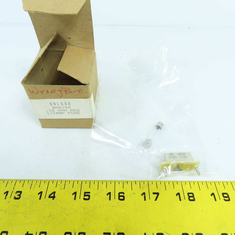 Baldor BR0350 Horsepower Resistor 0.35 Ohm & 0.5A Fuse Kit