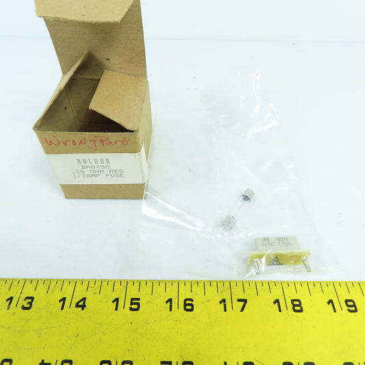 Baldor BR0350 Horsepower Resistor 0.35 Ohm & 0.5A Fuse Kit