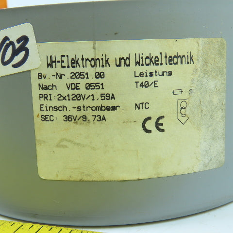 Precitec ZE SC 800 TR P0800-130-00001 350VA Transformer Pri 120V Sec 36V