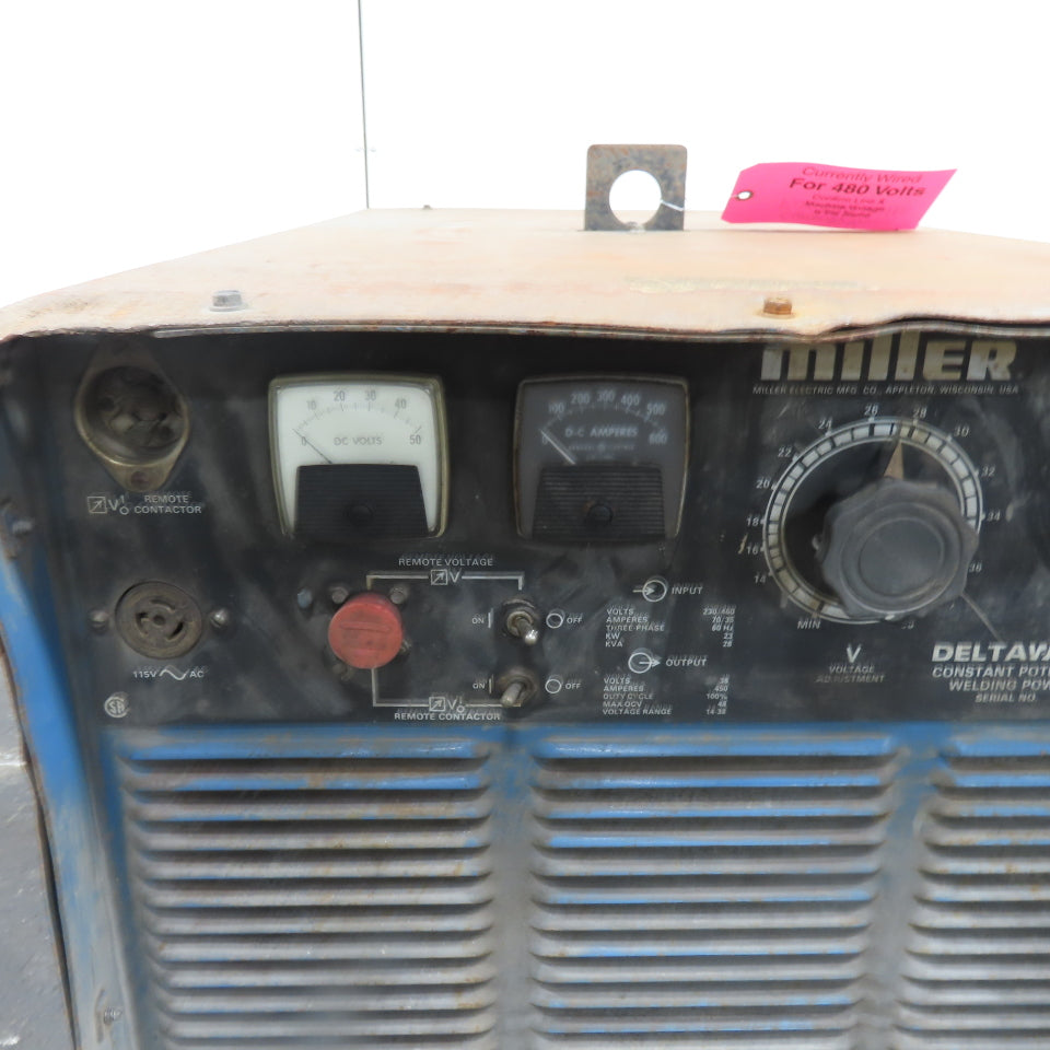 Miller Deltaweld 450 230/460V 450A Contant Voltage DC Arc Welder Power Source