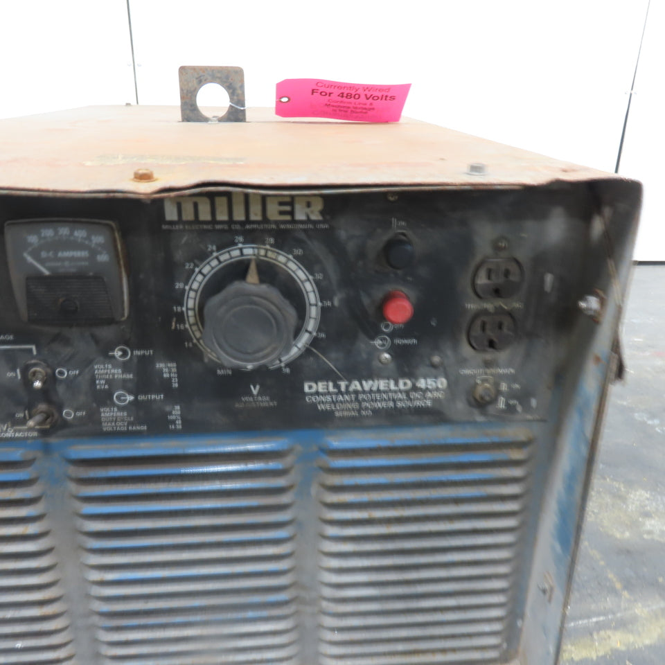 Miller Deltaweld 450 230/460V 450A Contant Voltage DC Arc Welder Power Source